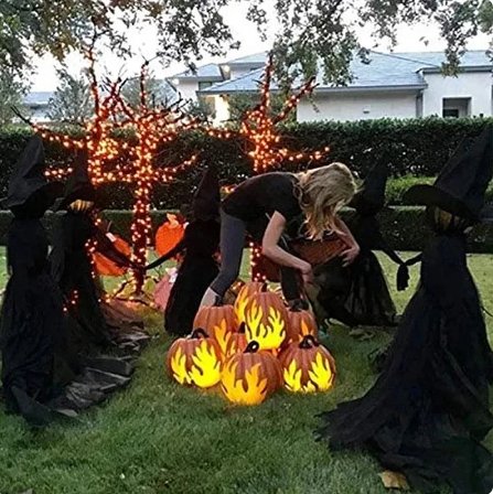 Illuminated Halloween Witch Staffs for Spooky Decorations NaLani