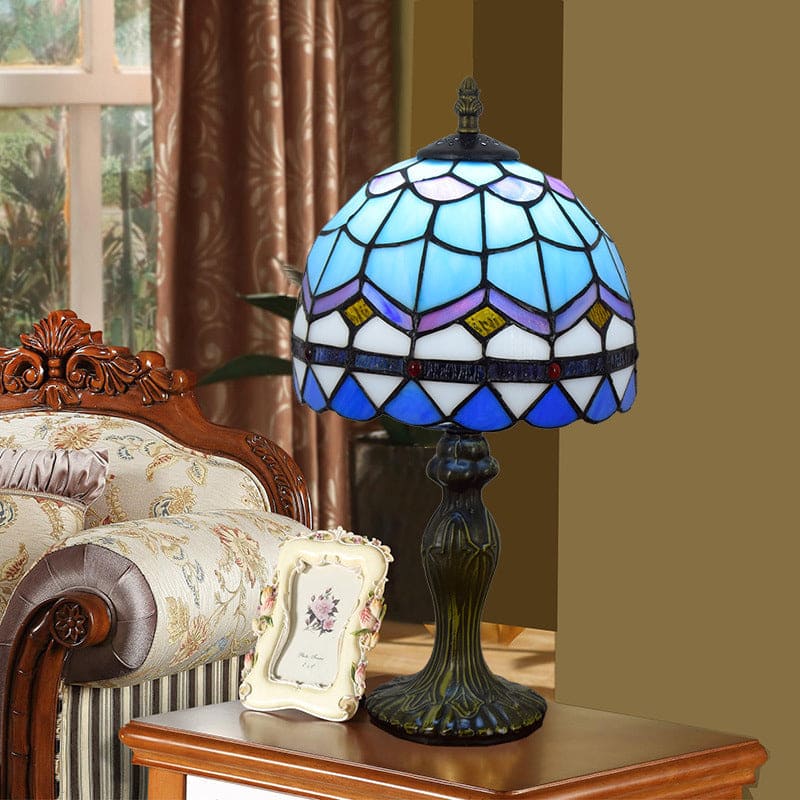 Lioris | Elegant Mediterranean Glass Table Lamp for Home Decor NALANI