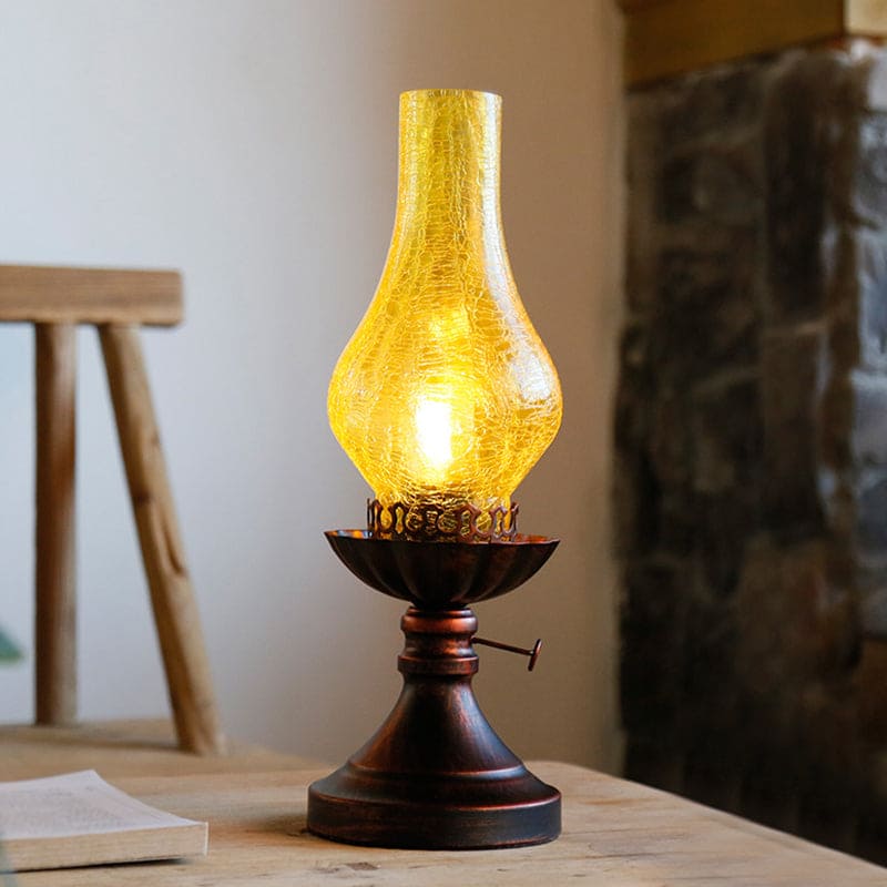 Lioris | Retro Kerosine Craykle Glass Table Lamp for Cozy Decor NALANI