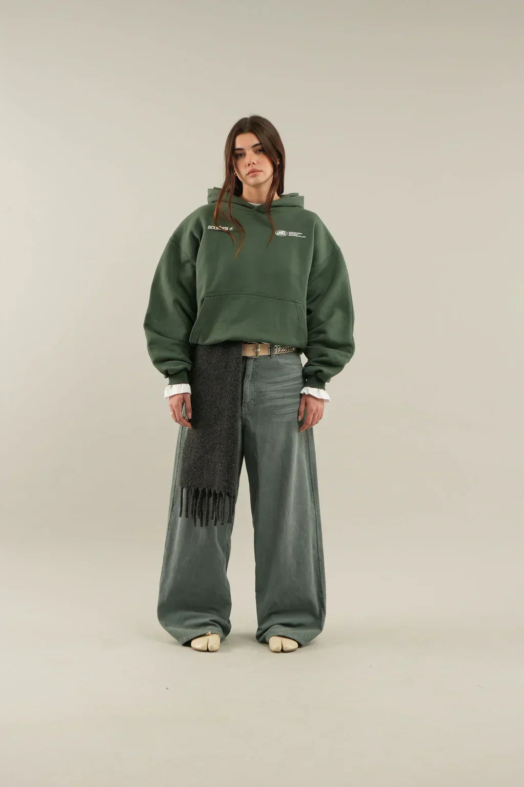 Dames Hoodie Symbool van Zelfliefde Ontspannen Pasvorm Groen