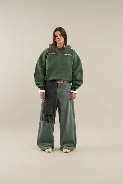 Dames Hoodie Symbool van Zelfliefde Ontspannen Pasvorm Groen