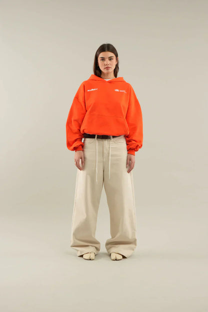 Dames Hoodie Symbool van Zelfliefde Ontspannen Pasvorm Oranje