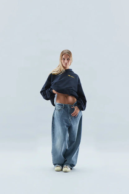 Dames Hoodie Symbool van Zelfliefde Ontspannen Pasvorm Zwart Geel