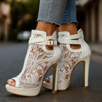 Luniva Lace Panel Platform Heels