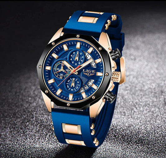 Men's Chronograph Watch Classic Stainless Steel Band Dial NALANI