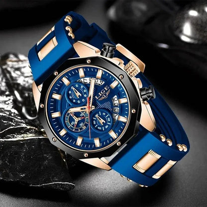 Men's Chronograph Watch Classic Stainless Steel Band Dial NALANI