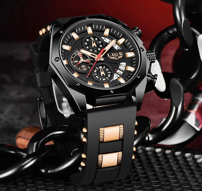 Men's Chronograph Watch Classic Stainless Steel Band Dial NALANI