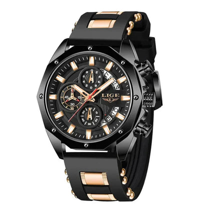 Men's Chronograph Watch Classic Stainless Steel Band Dial NALANI