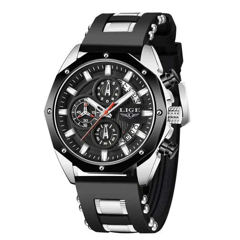 Men's Chronograph Watch Classic Stainless Steel Band Dial NALANI