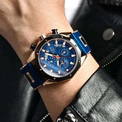 Men's Chronograph Watch Classic Stainless Steel Band Dial NALANI