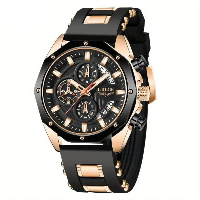 Men's Chronograph Watch Classic Stainless Steel Band Dial NALANI