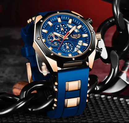Men's Chronograph Watch Classic Stainless Steel Band Dial NALANI