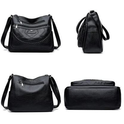 Vegan Leather Crossbody Bag With Secure Zipper Pockets NALANI