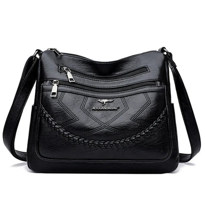 Vegan Leather Crossbody Bag With Secure Zipper Pockets NALANI