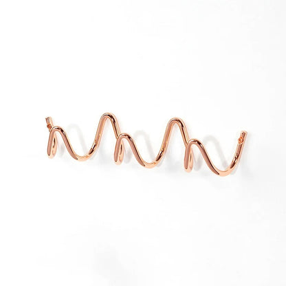 Ocean Wave Wall Hook Wrought Iron Entryway Hanger Mounting Rose gold NALANI