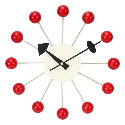 Mid Century Modern Wall Clock With Silent Quartz Movement red NALANI
