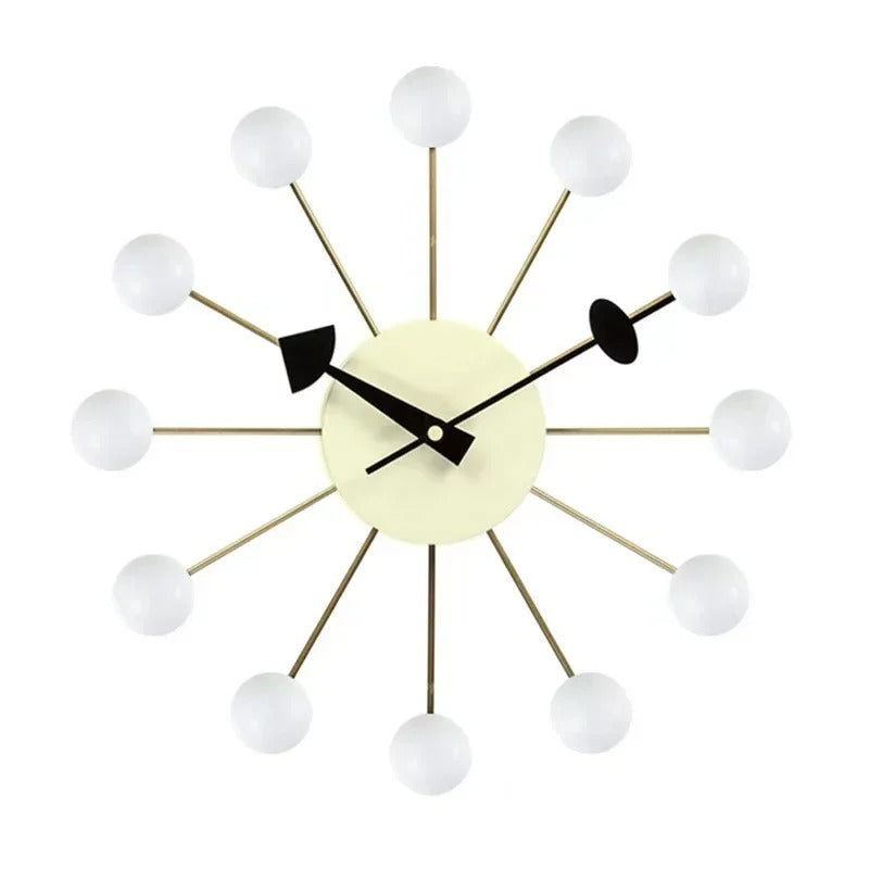 Mid Century Modern Wall Clock With Silent Quartz Movement white NALANI