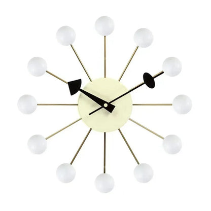 Mid Century Modern Wall Clock With Silent Quartz Movement white NALANI