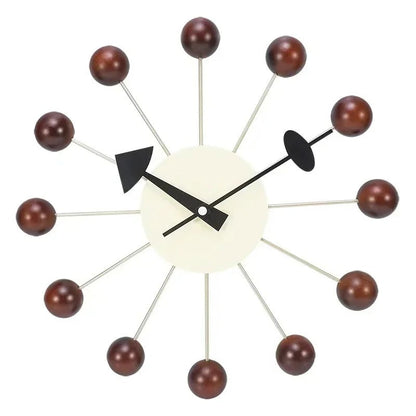 Mid Century Modern Wall Clock With Silent Quartz Movement Dark wood color NALANI