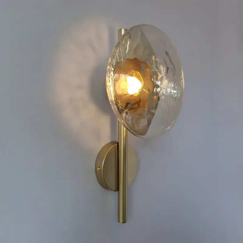 Nordic Glass Wall Lamp With Metal Body For Ambient Lighting NALANI