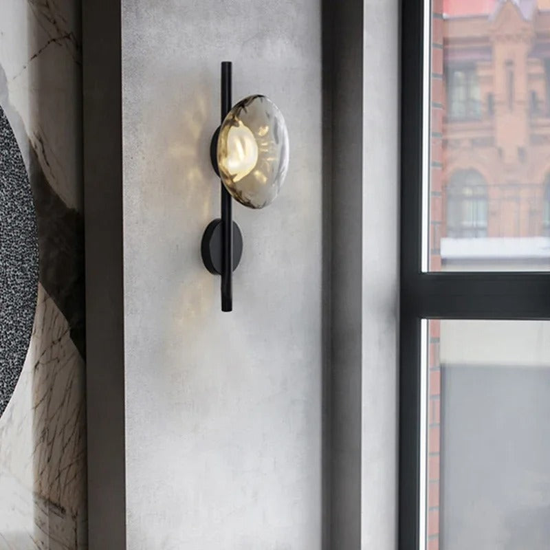 Nordic Glass Wall Lamp With Metal Body For Ambient Lighting NALANI