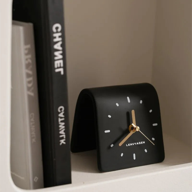 Handcrafted Ceramic Desk Clock For Modern Minimalist Decor NALANI