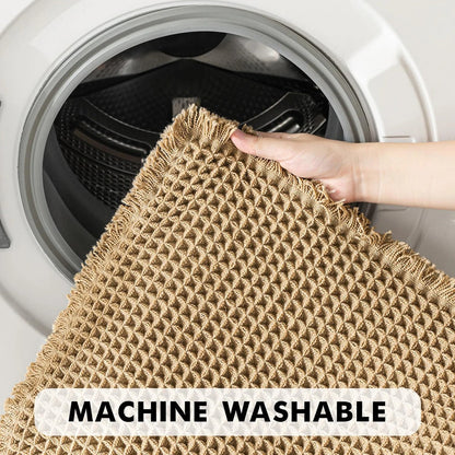 Non Slip Plush Bath Mat With Waffle Design Absorbent NALANI