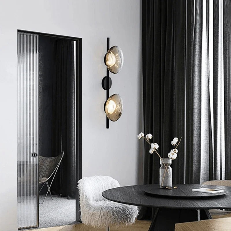 Nordic Glass Wall Lamp With Metal Body For Ambient Lighting NALANI