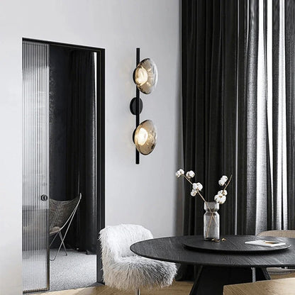 Nordic Glass Wall Lamp With Metal Body For Ambient Lighting NALANI