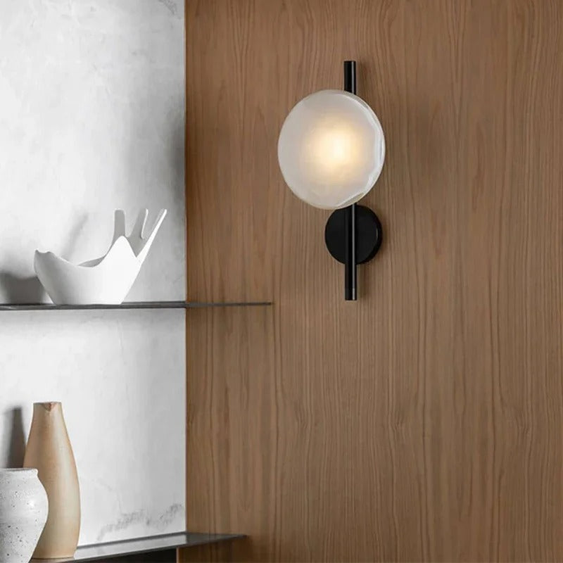 Nordic Glass Wall Lamp With Metal Body For Ambient Lighting NALANI
