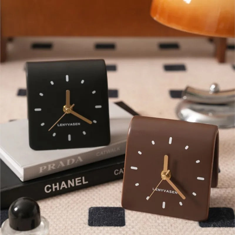 Handcrafted Ceramic Desk Clock For Modern Minimalist Decor NALANI