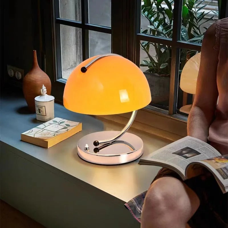 Danish Design Glass Desk Lamp - Modern Mushroom Shaped Lighting NALANI