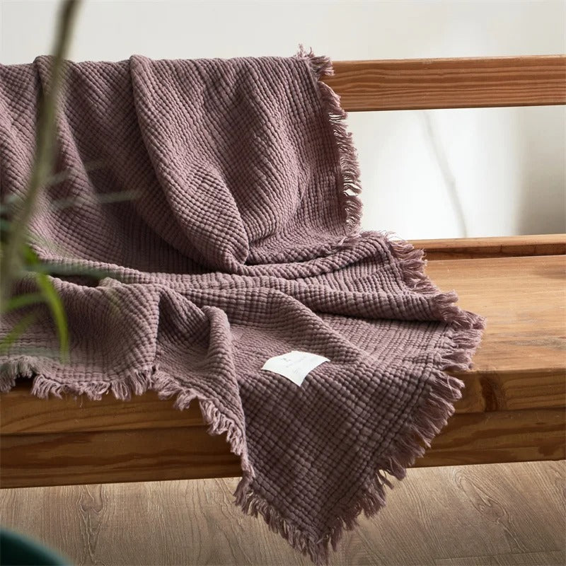 Tassel Cotton Blanket for Cozy Bed and Sofa Comfort NaLani