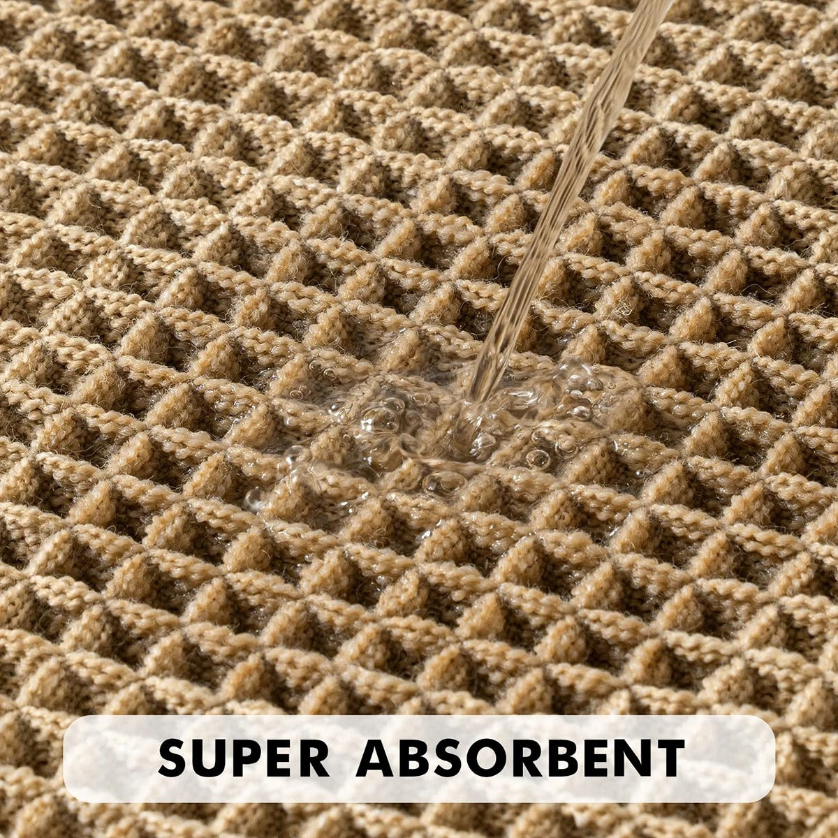 Non Slip Plush Bath Mat With Waffle Design Absorbent NALANI