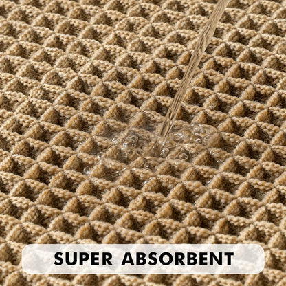 Non Slip Plush Bath Mat With Waffle Design Absorbent NALANI