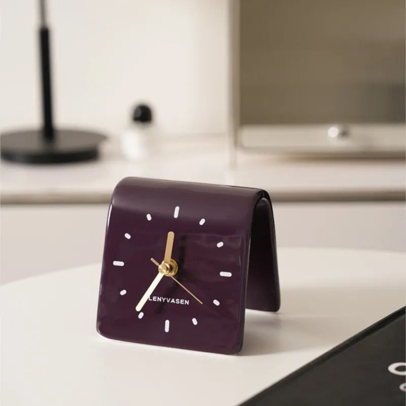 Handcrafted Ceramic Desk Clock For Modern Minimalist Decor NALANI