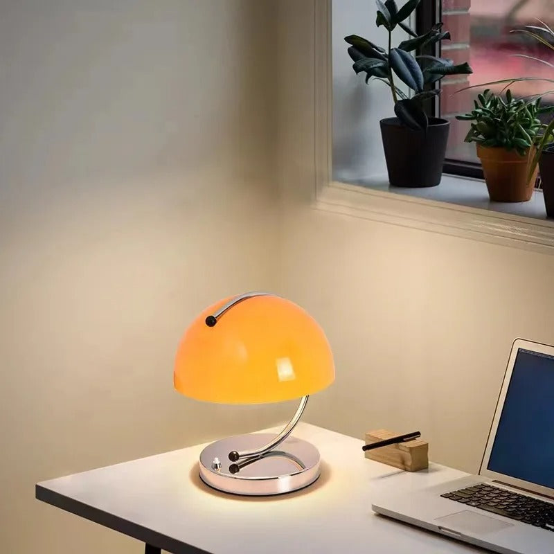 Danish Design Glass Desk Lamp - Modern Mushroom Shaped Lighting NALANI
