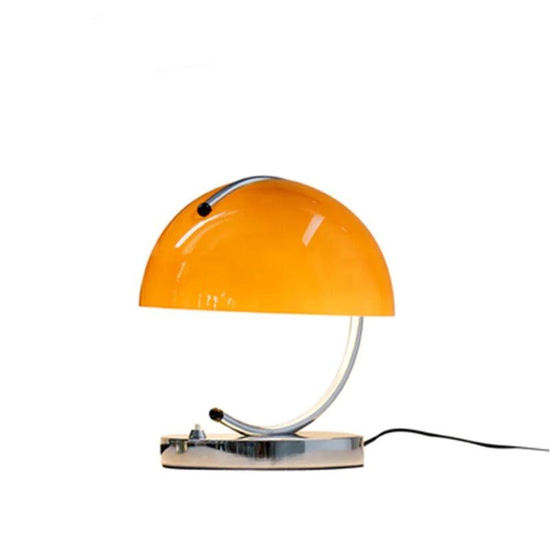 Danish Design Glass Desk Lamp - Modern Mushroom Shaped Lighting Orange NALANI