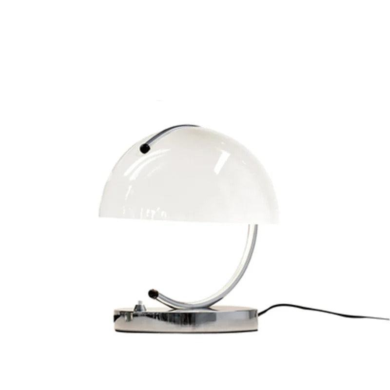 Danish Design Glass Desk Lamp - Modern Mushroom Shaped Lighting White NALANI