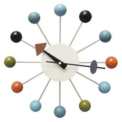 Mid Century Modern Wall Clock With Silent Quartz Movement multi color NALANI