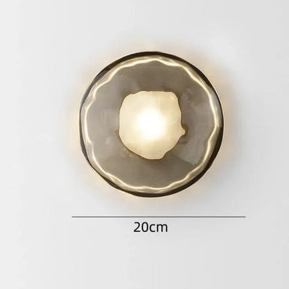 Nordic Glass Wall Lamp With Metal Body For Ambient Lighting A-Smoke grey glass NALANI