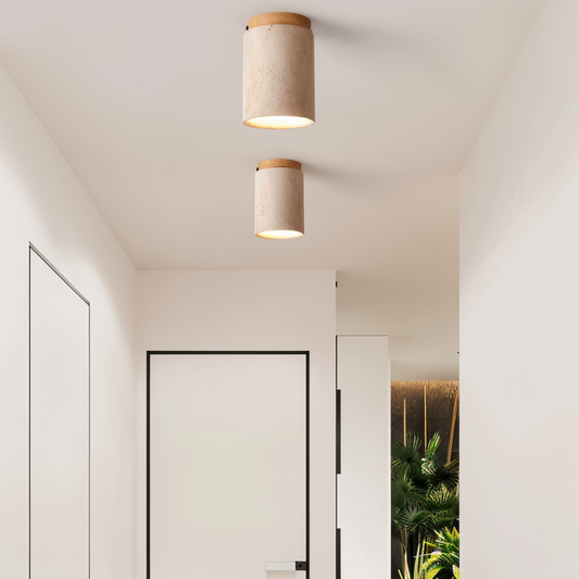 Marble & Wood Flush Mount Spotlight for Elegant Lighting NALANI