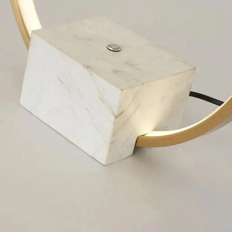 Minimalistic Ambient Copper Marble Lamp - White Gold NALANI