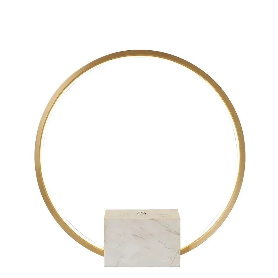 Minimalistic Ambient Copper Marble Lamp - White Gold NALANI