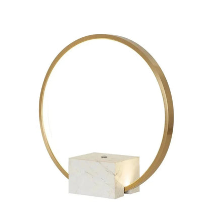 Minimalistic Ambient Copper Marble Lamp - White Gold NaLani