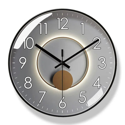 Modern Nordic Style Wall Clock for Elegant Home Décor Black Frame Grey Face NALANI