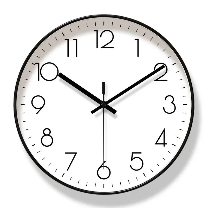Modern Nordic Style Wall Clock for Elegant Home Décor Black Frame White Face NALANI