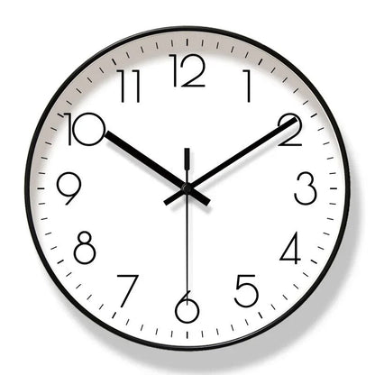 Modern Nordic Style Wall Clock for Elegant Home Décor Black Frame White Face NALANI