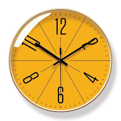 Modern Nordic Style Wall Clock for Elegant Home Décor Gold Frame Orange Face NALANI