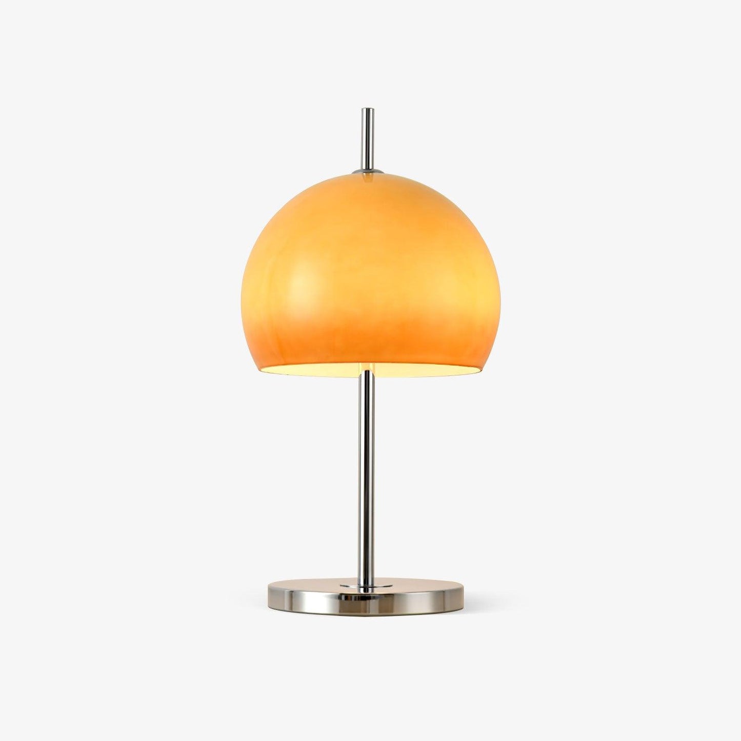 Mushroom Bauhaus Tablelamp with Amber Glass Shade and Metal Base NALANI